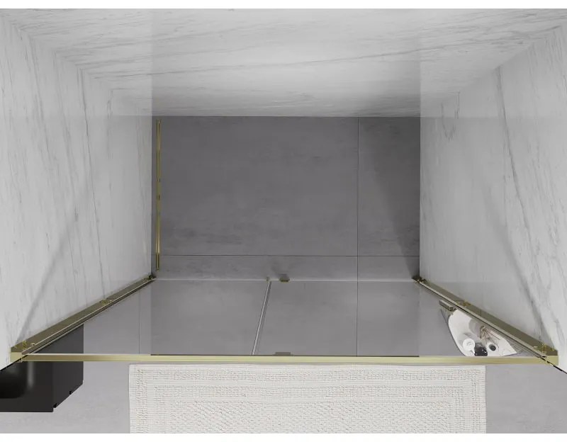 Mexen Exo, výklopné sprchové dvere 150 cm, číre sklo, zlatá, 819-150-000-50-00