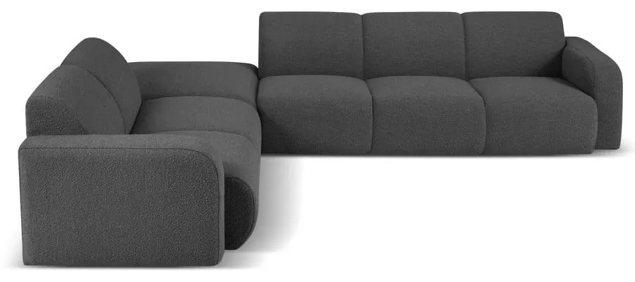 Tmavosivá rohová pohovka z textílie bouclé (ľavý roh) Molino – Micadoni Home