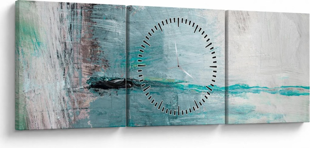 Obraz - Abstraktné olejomaľba (s hodinami) (90x30 cm)