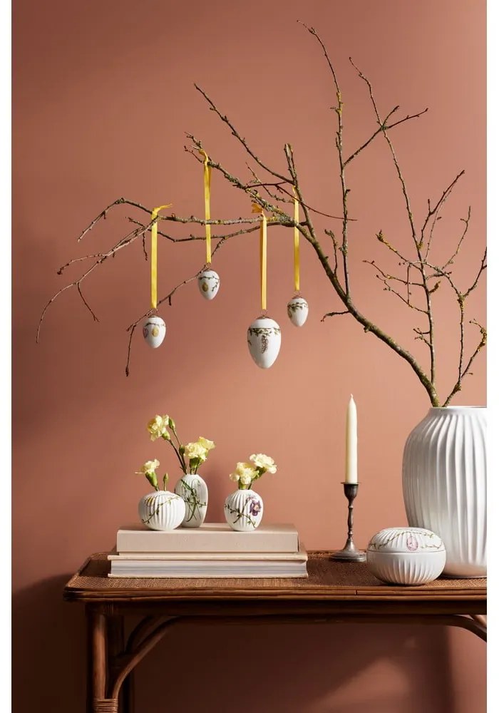 Súprava 3 miniatúrnych porcelánových váz Kähler Design Hammershøi Spring
