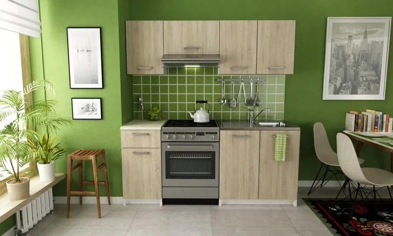 Kuchynský blok Irma, biela/dub sonoma