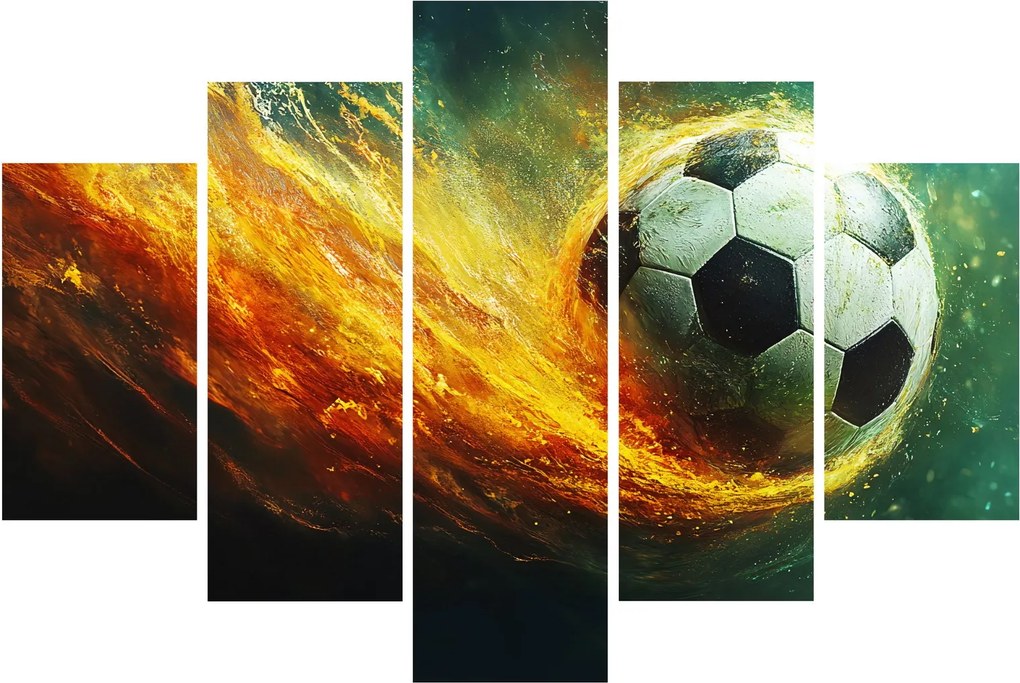 Obraz - Futbalová lopta v lete (150x105 cm)