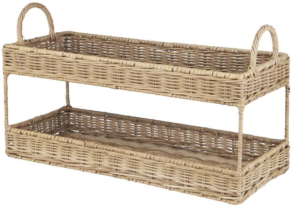 Ib Laursen Dvojposchodový podnos z ratanu Handles