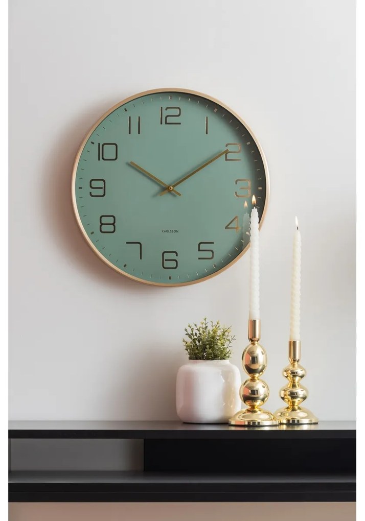 Karlsson 5973GR dizajnové nástenné hodinysvetlozelené, priemer 40 cm