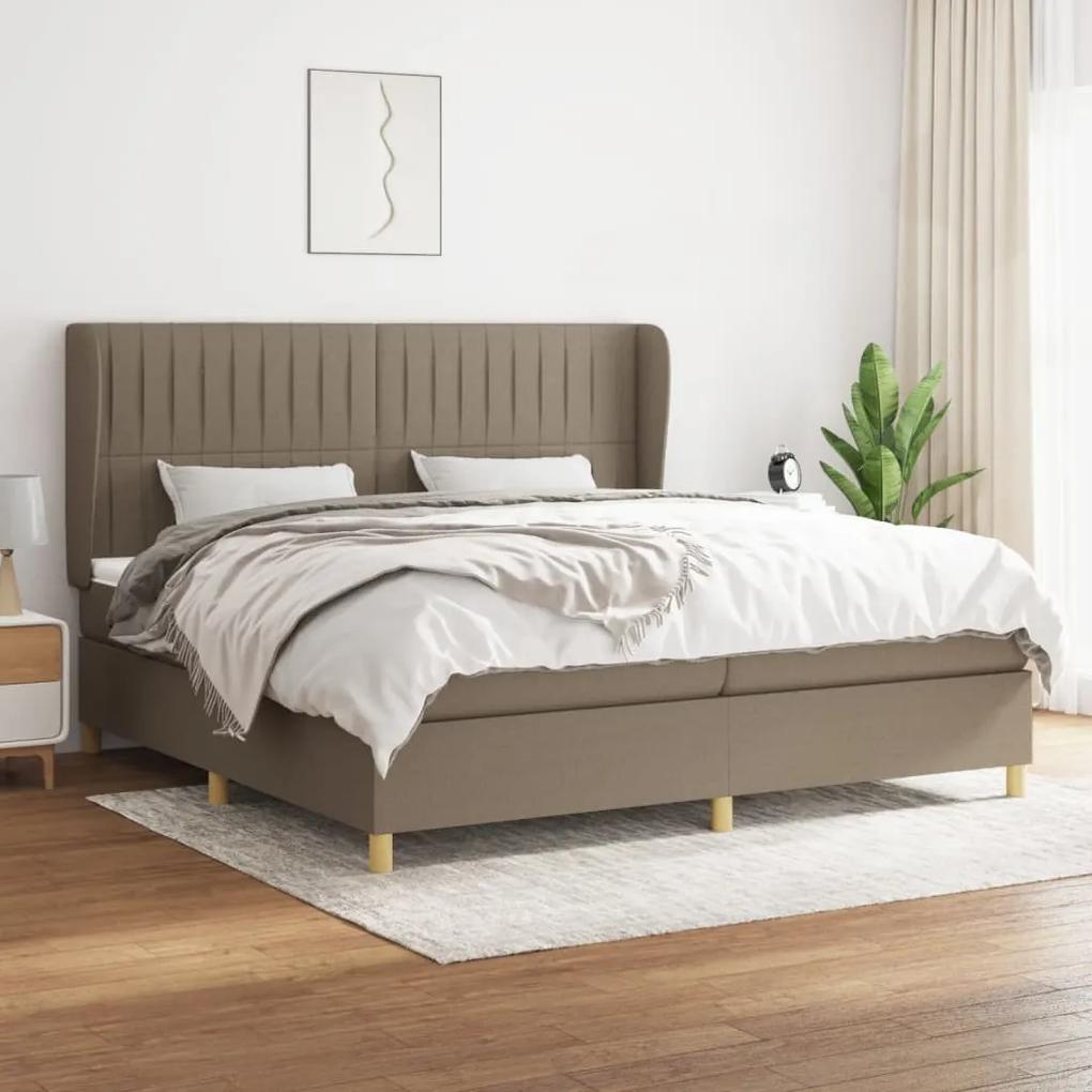 Boxspring posteľ s matracom sivohnedý 200x200 cm látka 3128713