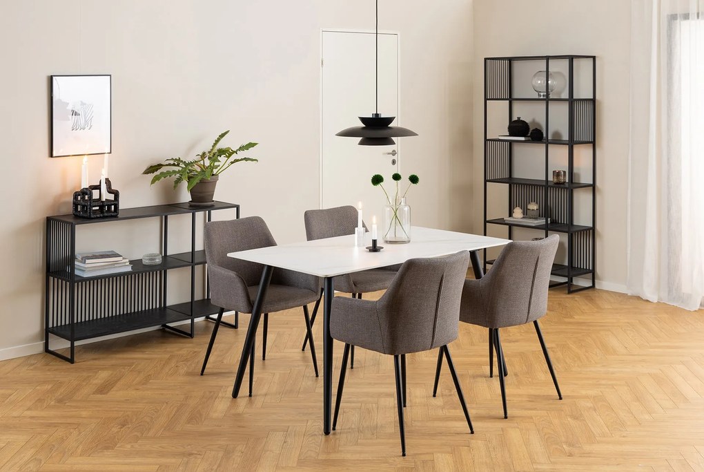 VERA Svetlosivá Taupe (látka Basel 34) – MODERNÁ ČALÚNENÁ KRESLOVÁ STOLIČKA DO OBÝVAČKY/JEDÁLNE LOFT
