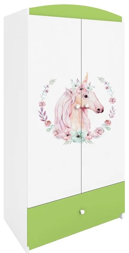 Skriňa Babydreams zelená – Kôň