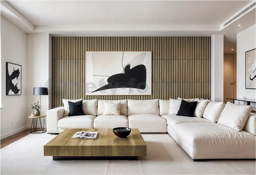 Samolepiace panely na stenu PE2, cena za kus, rozmer 66,5 cm x 66,5 cm, lamely svetlo hnedé, IMPOL TRADE