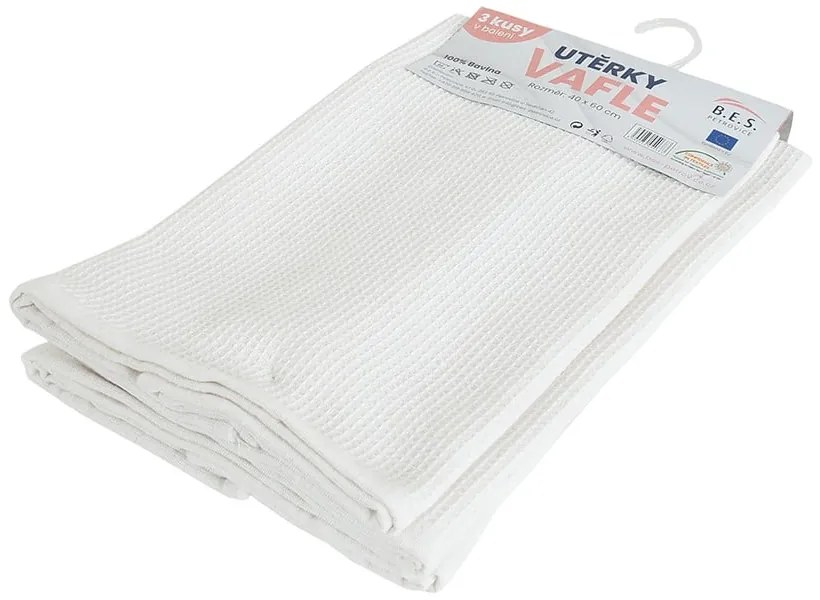 Bavlnené utierky v súprave 3 ks 40x60 cm Wafle – B.E.S.