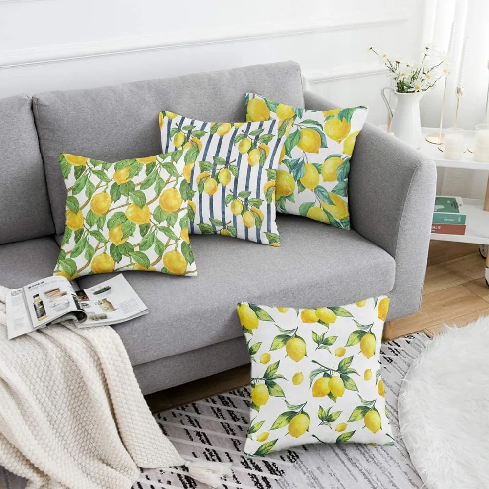 Obliečky na vankúše v súprave 4 ks 43x43 cm Lemons – Mila Home
