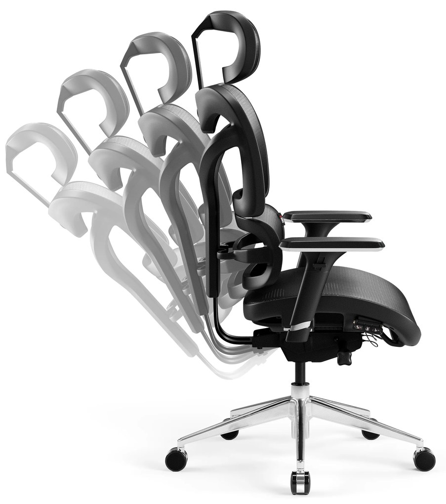 Kancelárska ergonomická stolička Diablo V-Commander, Čierno-Čierny