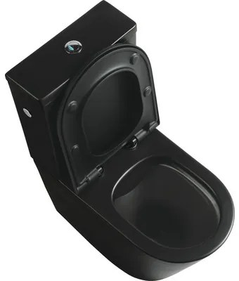 WC kombi Jungborn FLORIEL ONE 64 bez splachovacieho kruhu vč. WC dosky SWN321 (MATT BLACK)