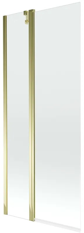 Mexen Flip, vaňová zástena 1-krídlová 80 x 150 cm, otočné krídlo, 6 mm číre sklo, zlatý profil, 894-080-101-50-00