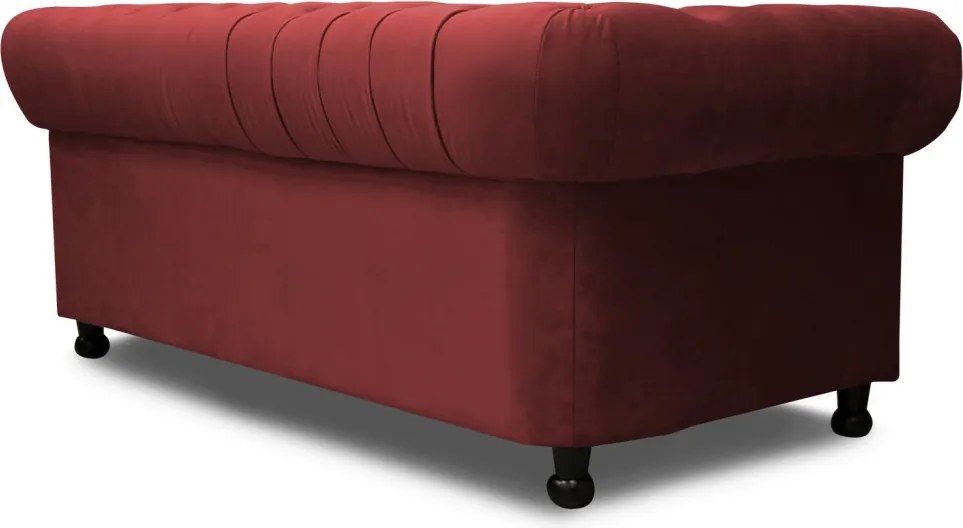 Pohovka Chesterfield, červená látka