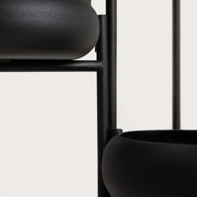 Stojan na kvety BUUBLE s kvetináčmi, čierny 771095