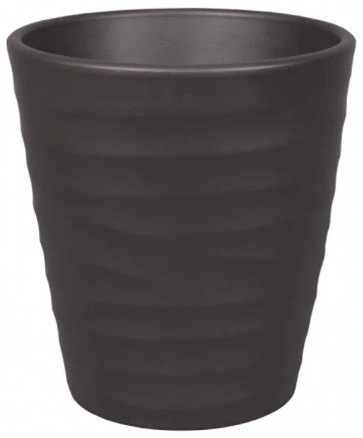 Obal na kvetináč  WAVE ORCHID vlny keramický mat antracitový