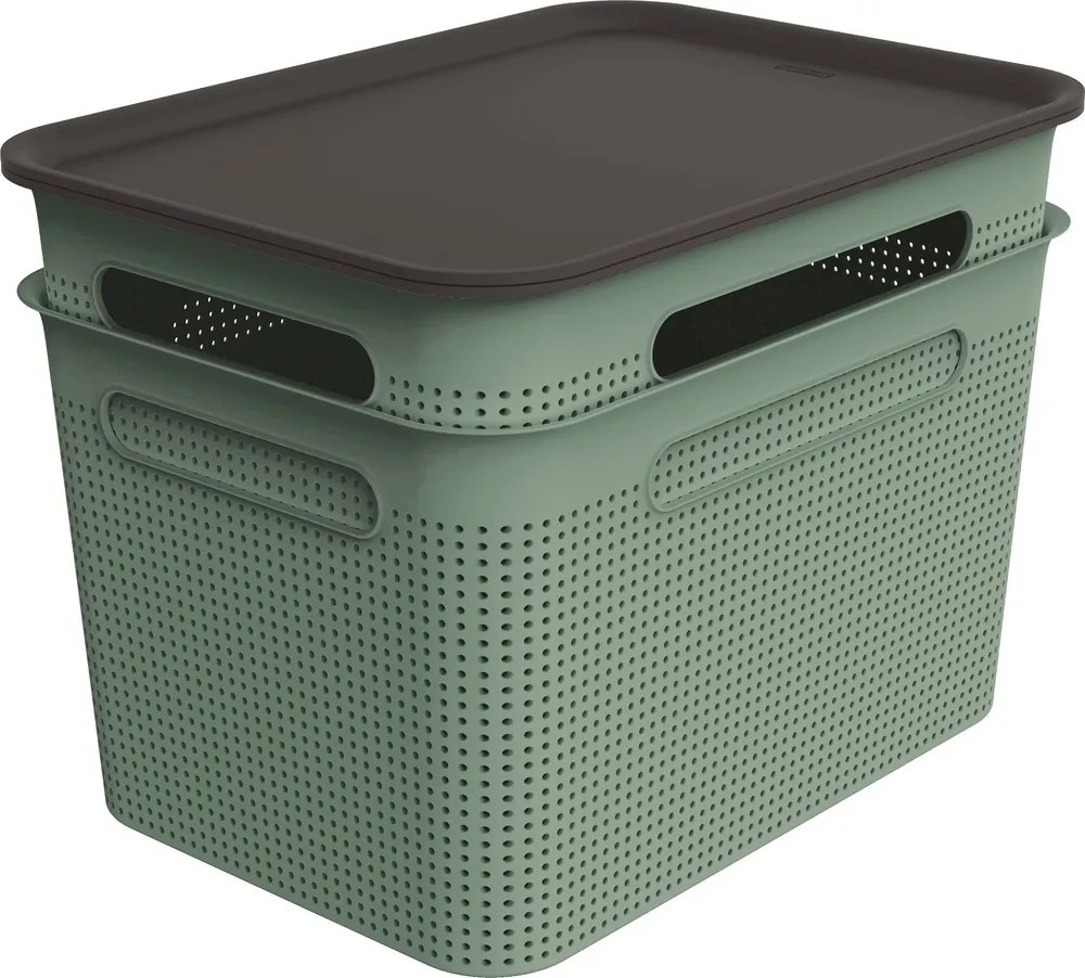 ROTHO SET 2x 16L BRISEN box s víkem - zelená