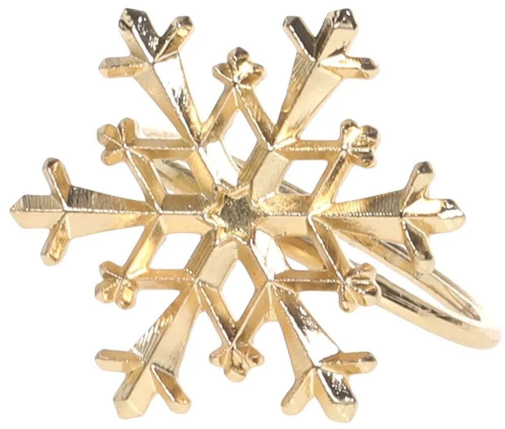 Mosadzný antik kovový držiak na obrúsky s vločkou Snowflakes - 4*4*4 cm