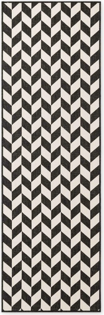 Ted Baker, Behúň Ted Baker Haringey 106378 Black White, 80x200, čiernobiela, chodba / predsieň