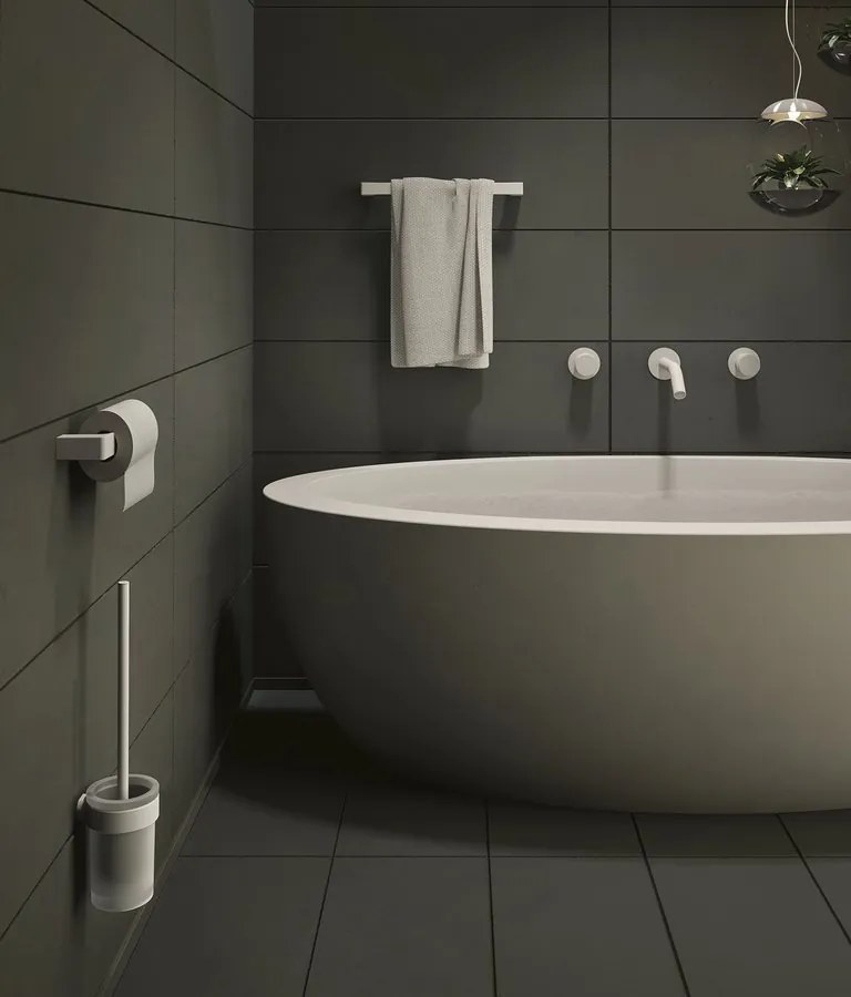 Gedy Gedy, PIRENEI WC kefa závesna, mliečne sklo, zlatá matná, PI330388