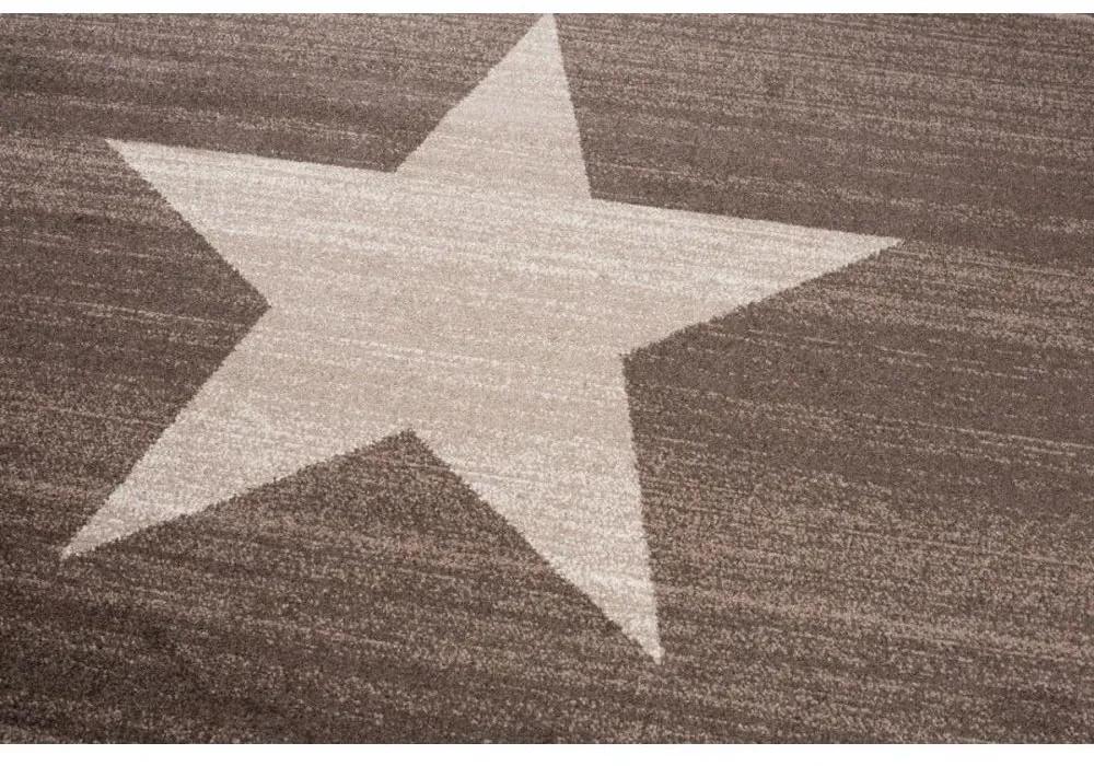 Kusový koberec Hviezda tmavo hnedý 140x190cm