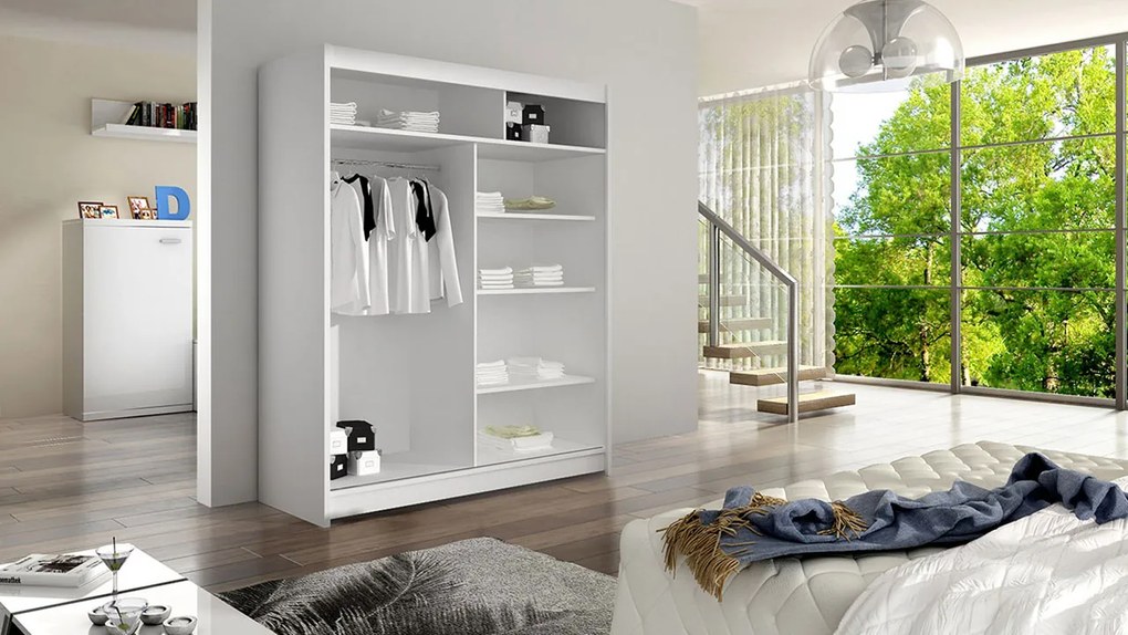 Posuvná skriňa Parys III, Farby: kašmír, Osvetlenie: osvetlenie LED RGB - farebné