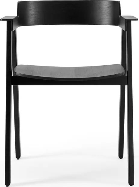 Čierna jedálenská stolička s podrúčkami z dubového dreva Flip – Gazzda