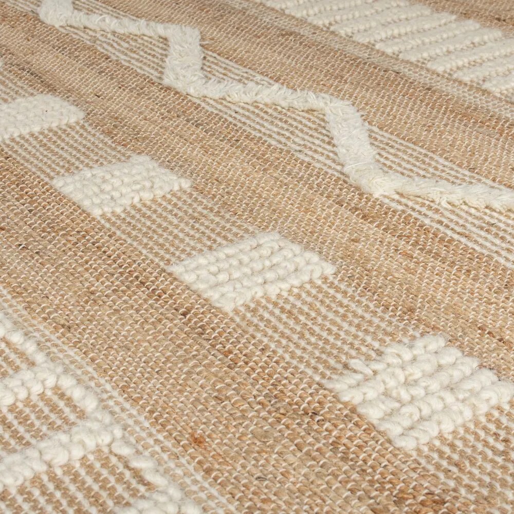 Flair Rugs, Kusový koberec Jubilant Medina Jute Natural/Ivory, 160x230, béžová, obývacia izba