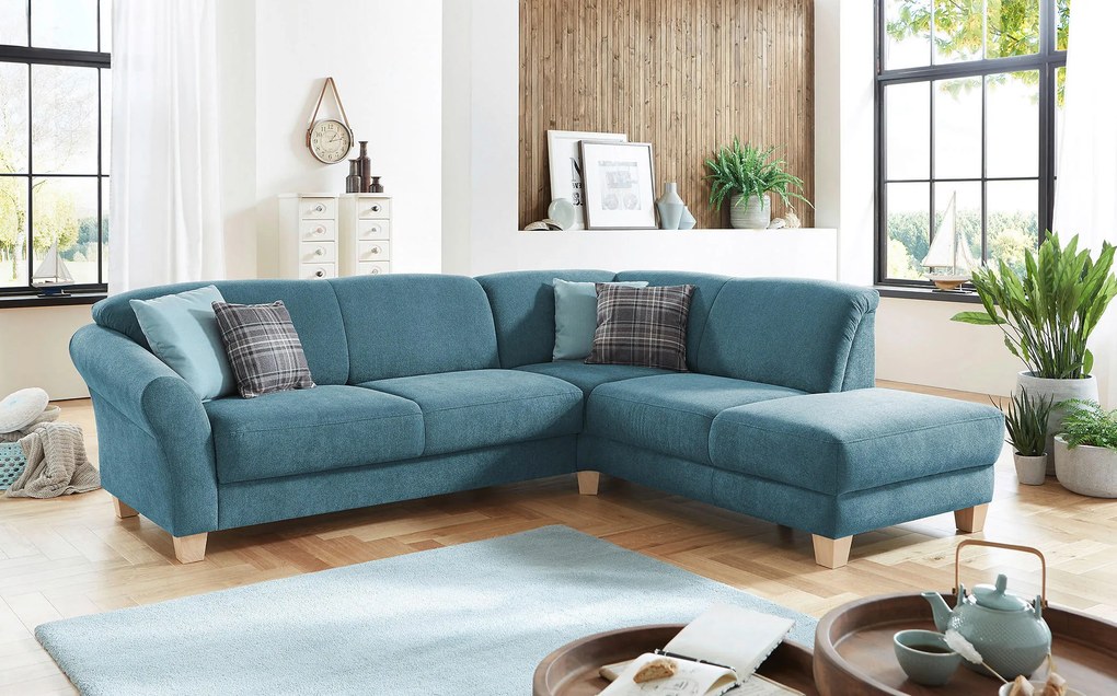 XXXLutz ROHOVÁ SEDAČKA, textil, petrolejová Sit & More - Sedačky - 000144005337