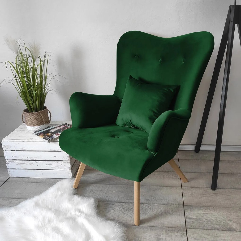 Kreslo v škandinávskom štýle na nožičkách Blanco, Farby: Magic Velvet 2258