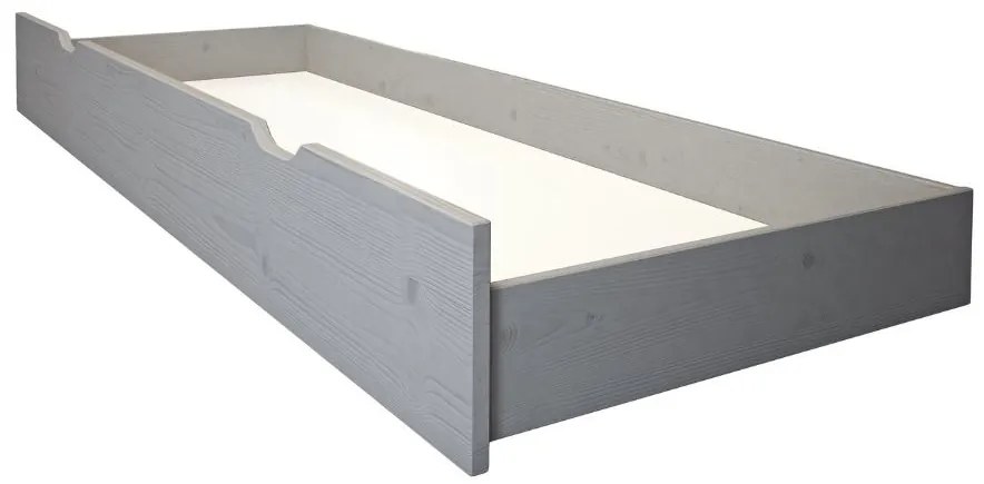 Poschodová posteľ z masívu DENIS vr. oboch roštov - 200x90/140 cm - šedá