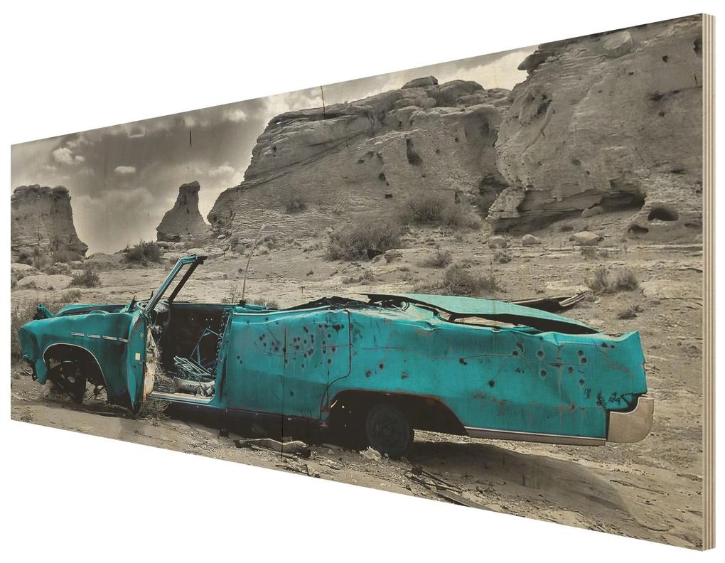 Drevenné obrazy Tyrkysový Cadillac