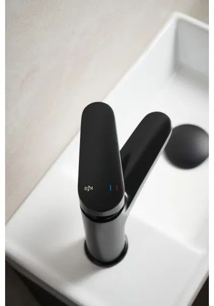 KFA Armatura 5552-815-81 - Umývadlová batéria + výpust OTAVA 15 cm matná čierna