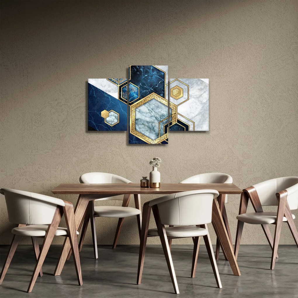 Obraz - Mramorové hexagóny (90x60 cm)