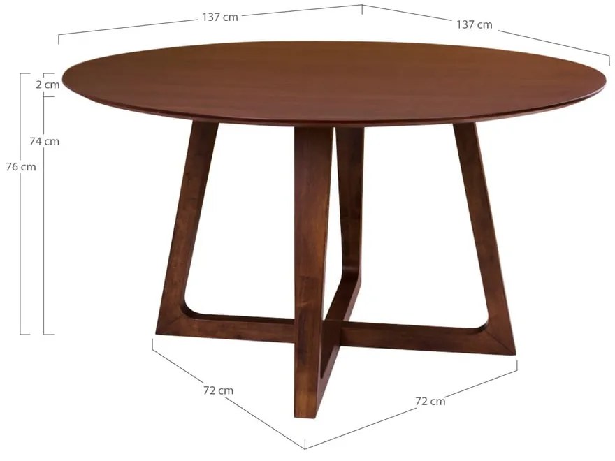 Okrúhly jedálenský stôl House Nordic Hellerup, ø 135 cm