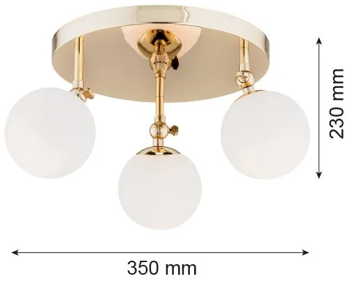 Argon 1435 - Kúpeľňový prisadený luster LATINA 3xE14/40W/230V IP44