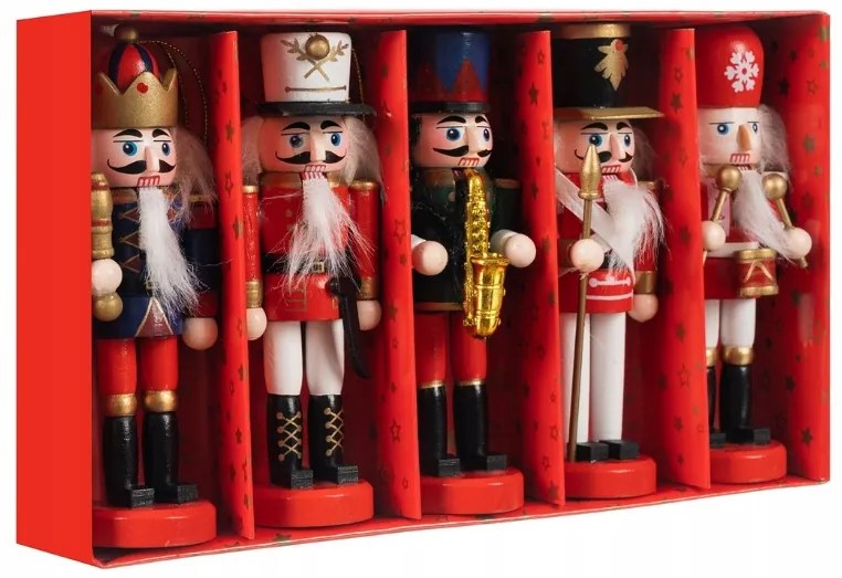 Vianočné ozdoby NUTCRACKER sada 5 ks, farebné