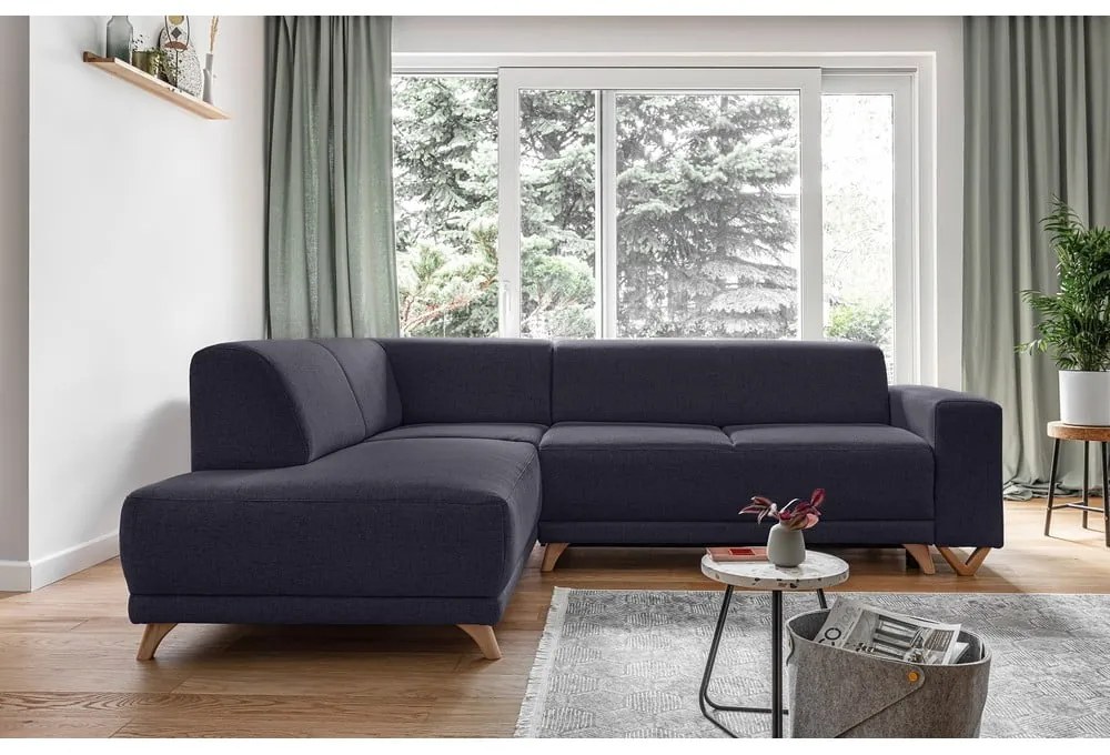 Antracitová rozkladacia/s úložným priestorom rohová pohovka (ľavý roh/do L) Classy Sophie – Miuform