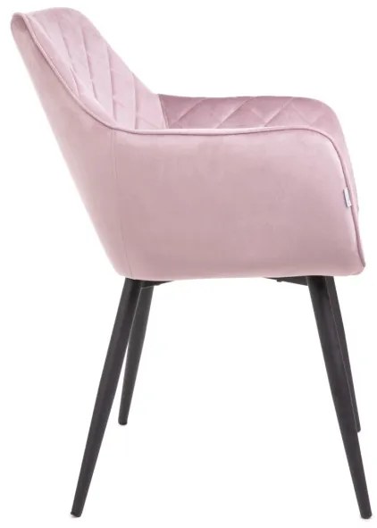 Jedálenská stolička SHELTON zamatová ružová 860497