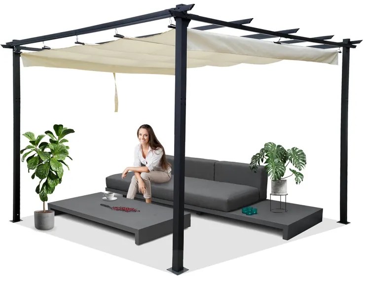 Jokomisiada Záhradná PERGOLA Para Sole ESTIVO 3x3x2,4m Vodotesná strecha SP0835