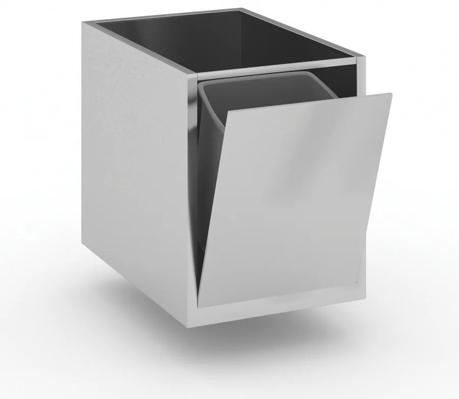 Nerezový výklopný kôš pod stôl, 440 x 670 x 550 mm