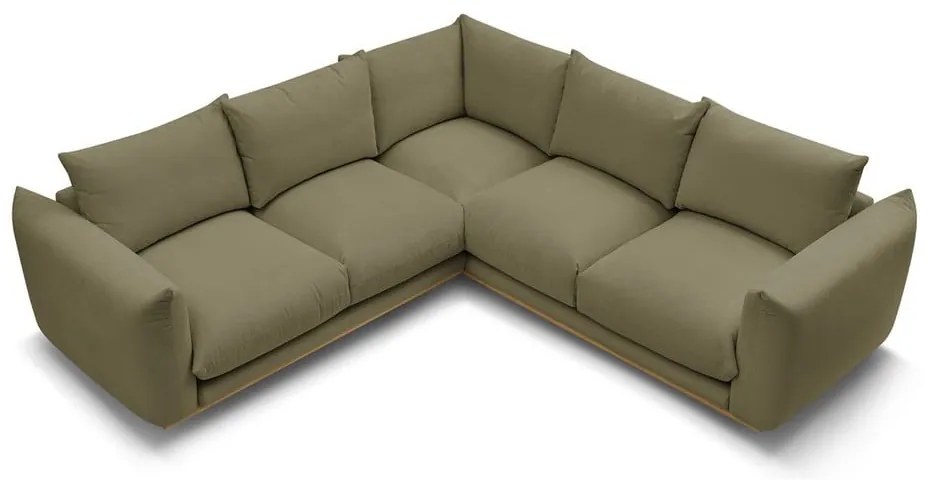 Svetlozelená rohová pohovka Ernest – Bobochic Paris