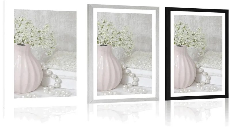 Plagát s paspartou luxusné zátišie - 40x60 white