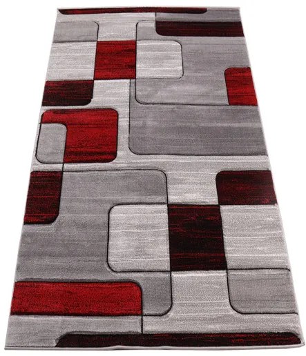 Koberec Cosmic Carving 5052 sivý / červený