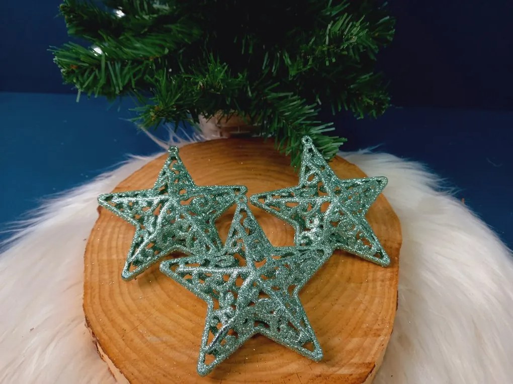 Bestent Ozdoby na vianočný stromček - hviezda 3ks 10cm MINT