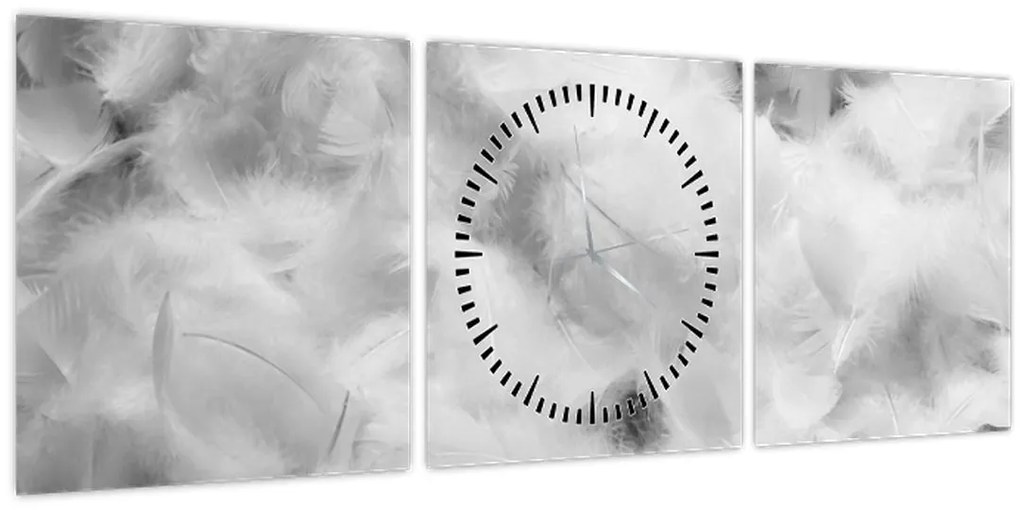 Obraz - Oblaky perie (s hodinami) (90x30 cm)