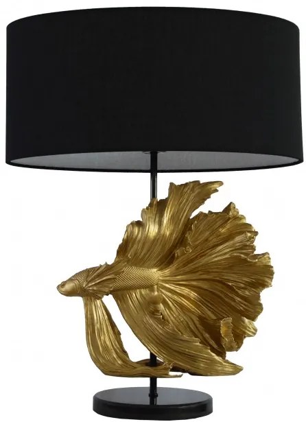 Stolová lampa Fisch Crowntail čiernozlatá