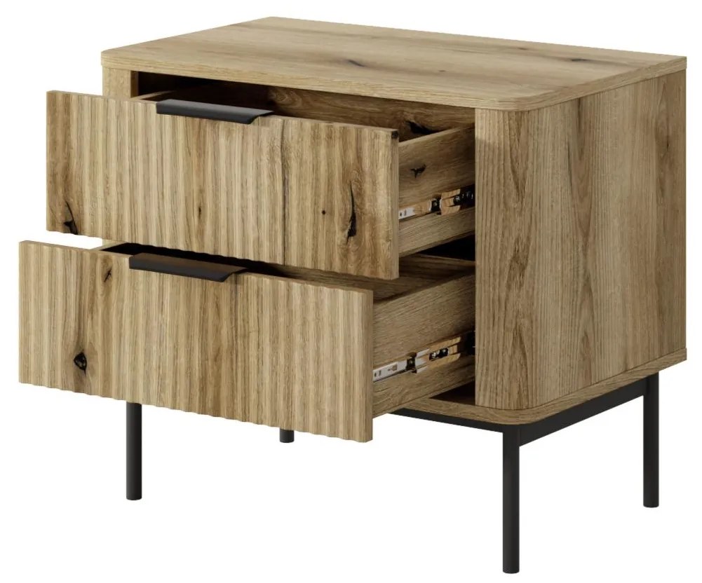 Komoda Wilsire (dub coast evoke + čierna). Akcia -21%. Vlastná spoľahlivá doprava až k Vám domov. 1097504
