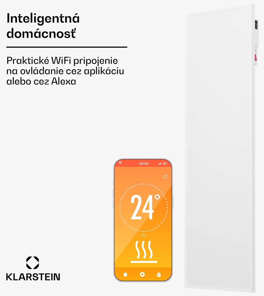 Klarstein Wonderwall Air Smart 320, infračervený ohrievač, 30 x 100 cm, 320 W, aplikácia