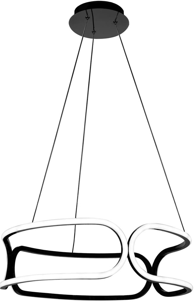 Toolight - LED závesné svietidlo + diaľkové ovládanie APP790-CP TRIO BLACK, čierna, OSW-07901